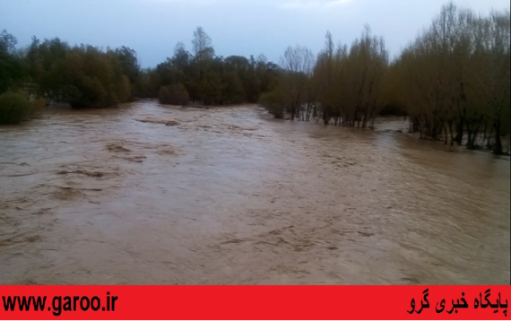 بارندگی گسترده در شهرستان نهاوند و طغیان رودخانه گاماسیاب + عکس و فیلم
